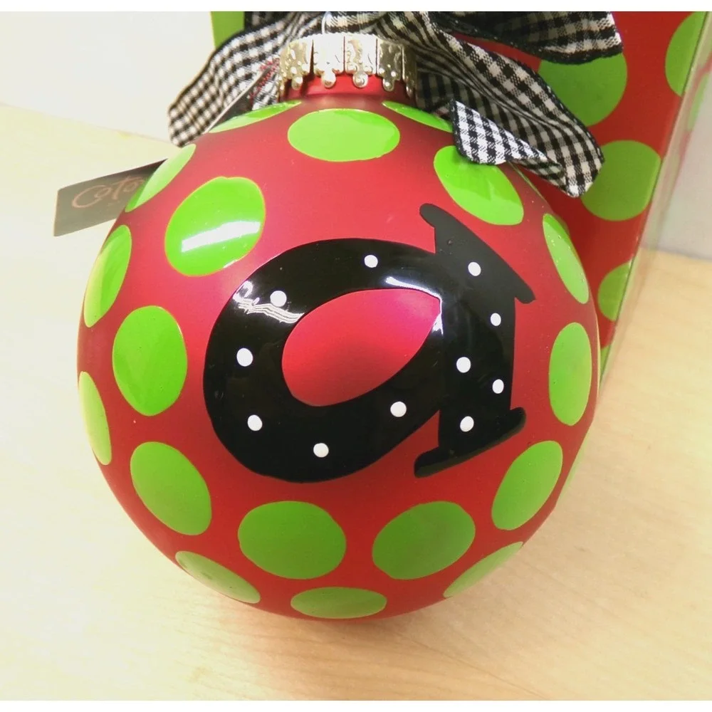 Coton Colors by Laura Johnson Hand Painted Christmas Ornament IN-DOT-RD Letter a